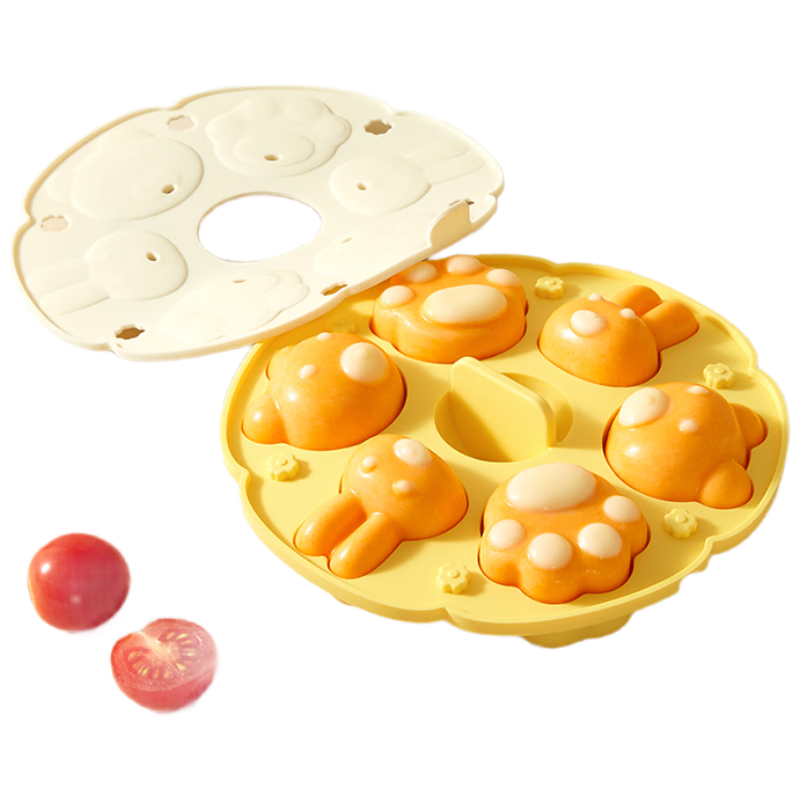 AIBEDILA Baby Food Steamer Mold Silicone Cat Paw Rice Cake Mold Children's Rice Cake Shaping Mold Lunch Box