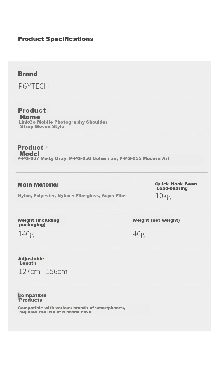 PGYTECH Phone Lanyard, Dandelion Phone Photography Strap, LinkGo Phone Shoulder Strap, Anti-Loss Cord, Neck Strap, Adjustable IPhone 17 Phone Accessory, Woven Strap Style, Misty Gray 10