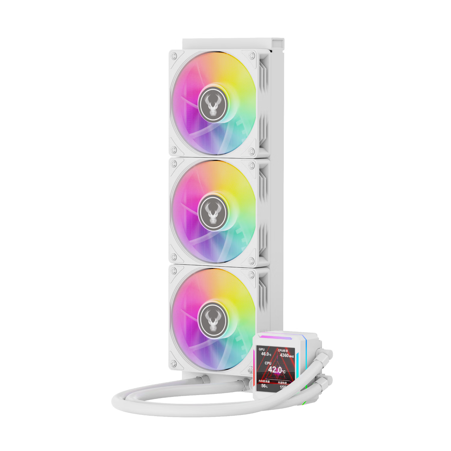 Jingpinlu Ice Seal Gen 2 360 Water Cooling White 2.8-inch IPS HD Display Black Integrated CPU Water Cooler Multi-Platform Support ARGB Lighting