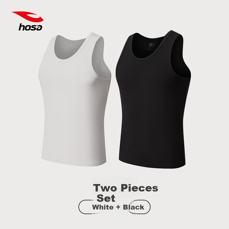 Hosa Men's Cotton Undershirt, Breathable Sports Tank Top, Round Neck, Slim Fit, High Elasticity Sleeveless Tee for Summer