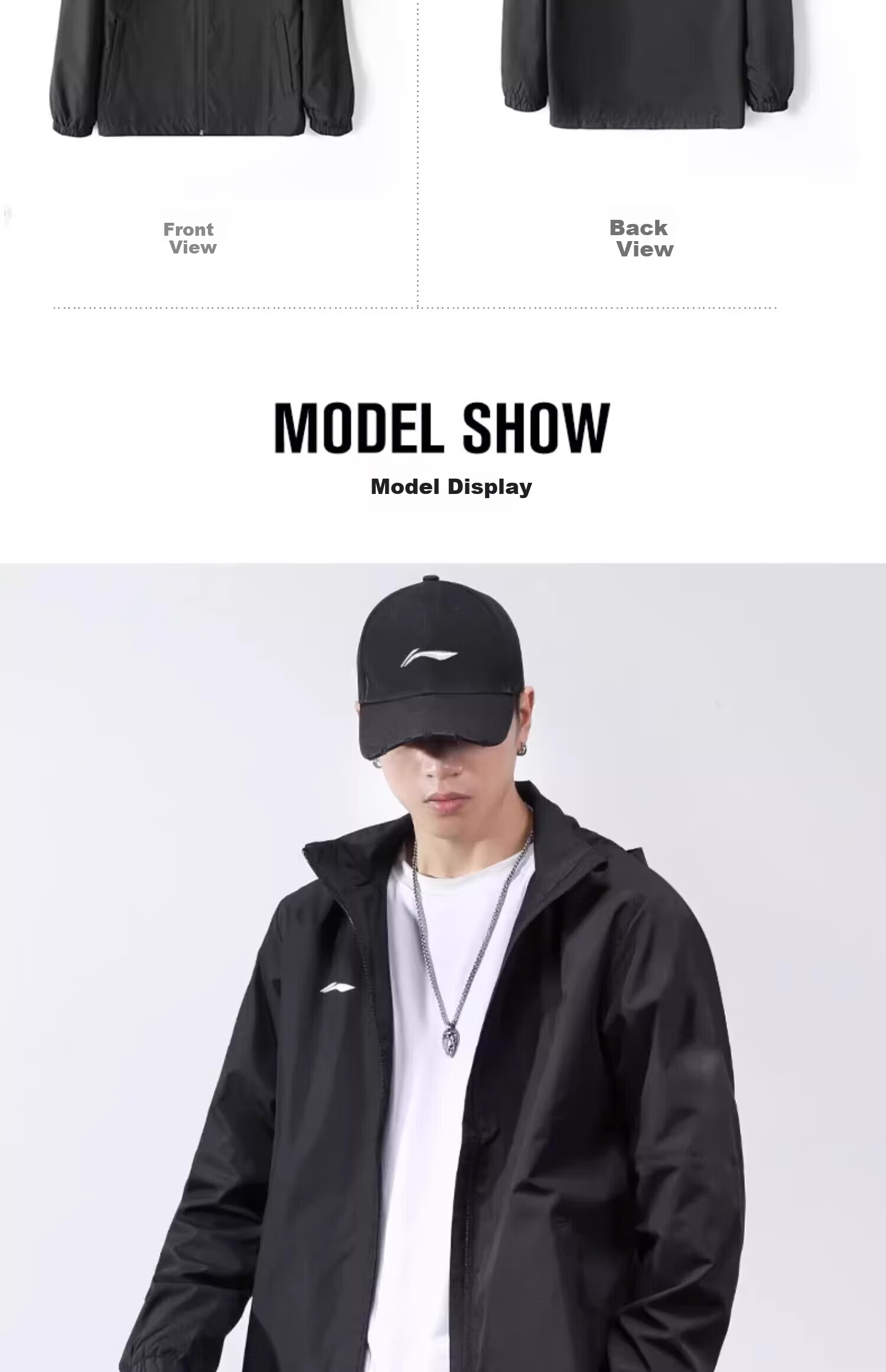 Li-Ning Windbreaker Jacket for Men, Spring And Autumn Season, Windproof Long-Sleeve Cardigan, Loose Outdoor Casual Wear 3