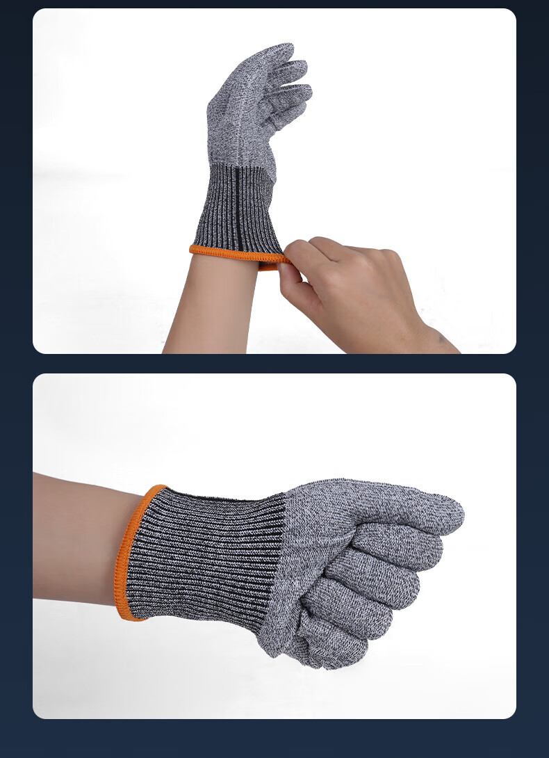 Shoudun Cut-Resistant Gloves Work Safety Level 5 Anti-Cut Anti-Puncture Stainless Steel Wire Gloves Non-Slip Wear-Resistant Thickened Breathable Protective Gloves for Fish Cleaning Level 5 Cut-Resista 15