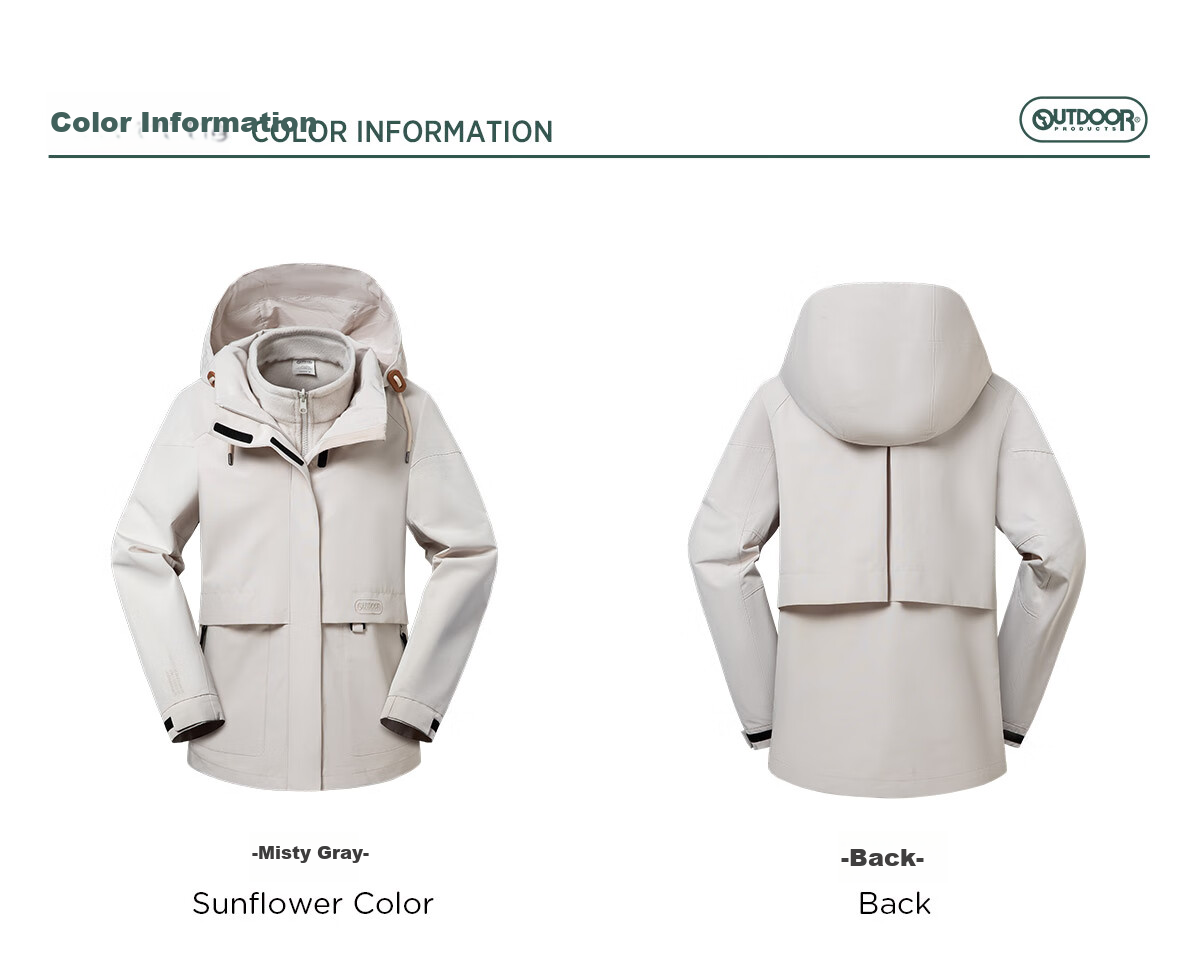 OUTDOOR PRODUCTS [Huangmeirou] Functional Three-In Fleece Jacket for Women, Windproof Coat, China Red 27