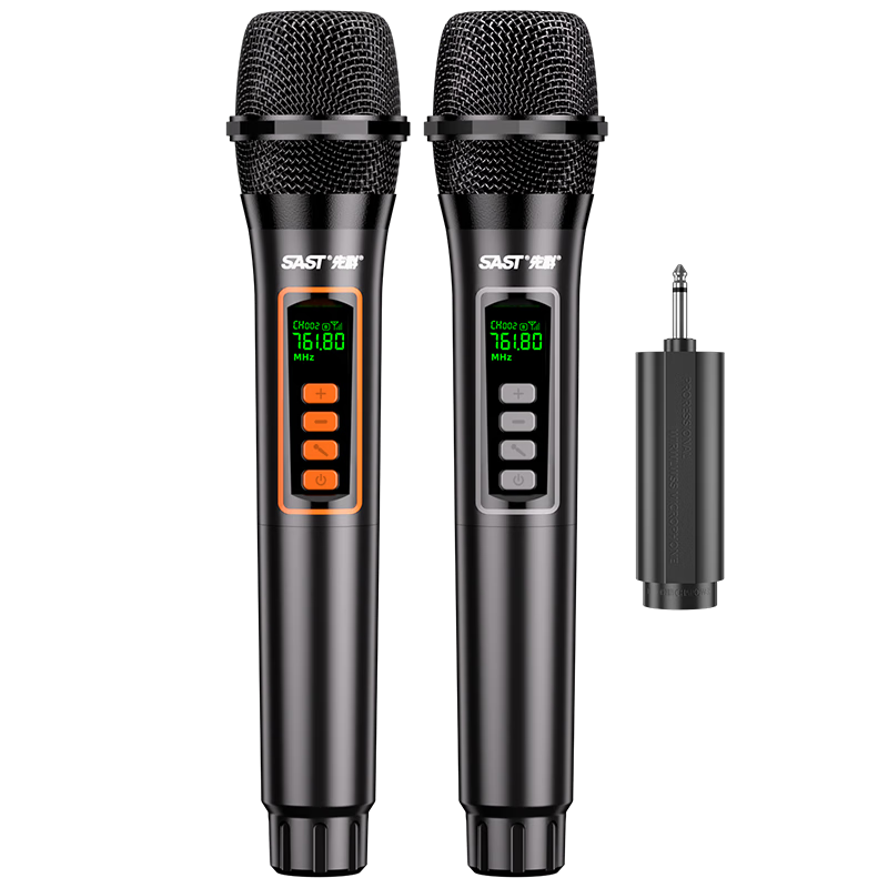 SAST OK-87 Rechargeable Wireless Microphone for Home KTV Singing, Stage Hosting, Speeches, Karaoke, Meetings, Speaker Amplifier, 2.4G Universal Dual Microphones [Rechargeable Version]