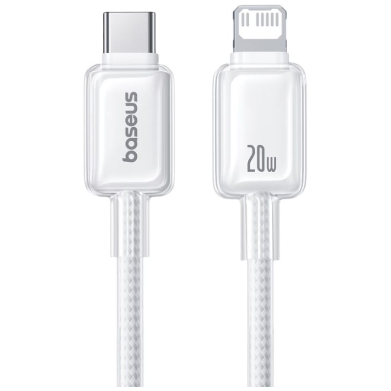 Baseus Apple Magnetic Data Cable PD30W Fast Charging Cable Type-C to Lightning Car Charger Cable for IPhone 14/13 Pro Max/12/11 Phones, White, 1 Meter
