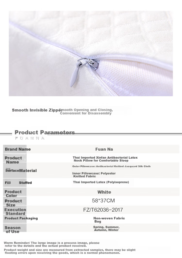 FUANNA 94% Latex Content, Imported Thai Core Latex Pillow for Adults, Cervical Spine Support Pillow, Gift, Single Piece, 58*39cm 6