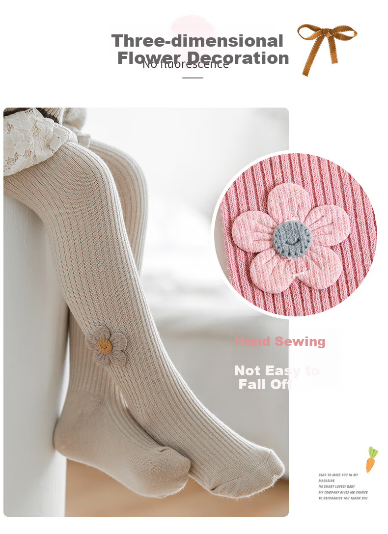 LangSha Baby Leggings for Spring And Autumn, Cotton Socks, Big PP Children's Outdoor Thin Style, Baby Onesie Stylish Girls' Tights 3