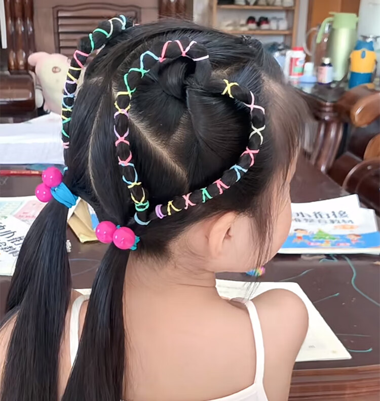 Banjeni Thickened Elastic Hair Bands High Elasticity Black Latex Hair Ties Disposable Small Hair Ropes Boxed 6