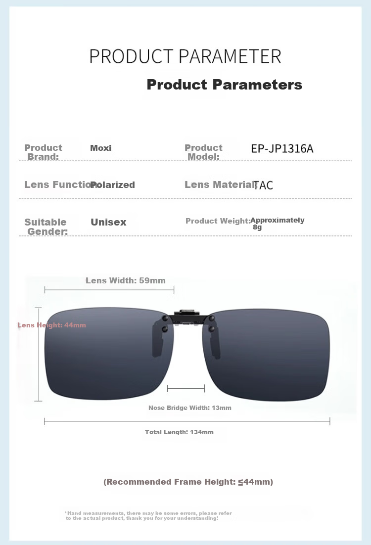 EYEPLAY Clip-On Polarized Sunglasses for Men And Women, Nearsighted Glasses, Fishing, Driving, Specialized Sunglasses for Men And Women, Model 8014A 8