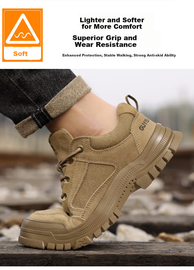 JUNBU Safety Shoes for Men, Steel Toe Cap, Puncture-Resistant, Welding, Lightweight, Comfortable, Wear-Resistant Work Boots 9173 Size 44 8