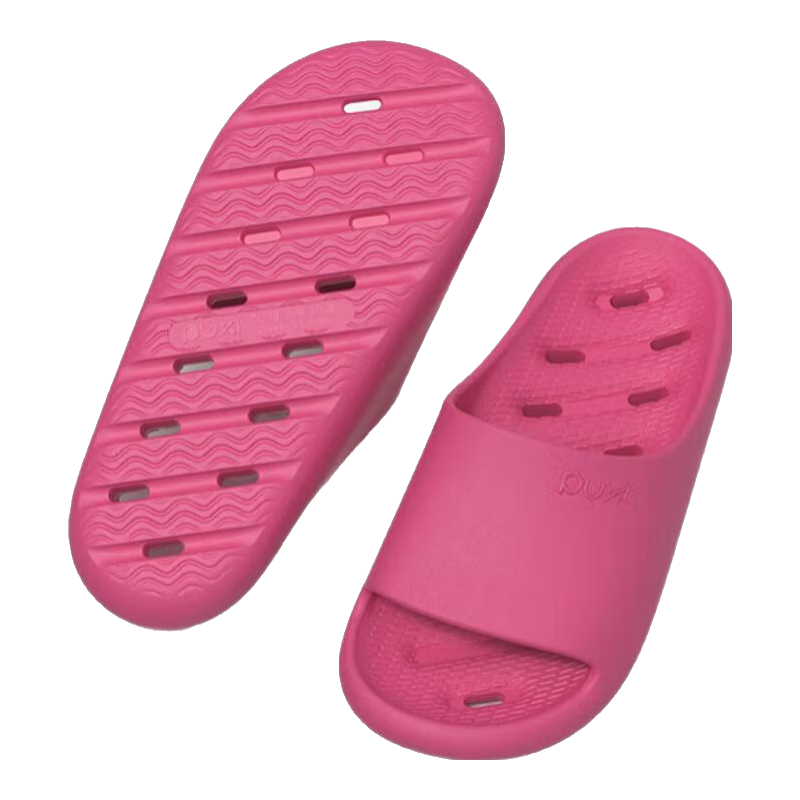 Puxi Women's Summer EVA Bathroom Slippers Indoor Home Water-Draining Non-Slip Shower Sandals Men Rose Red Size 35-36