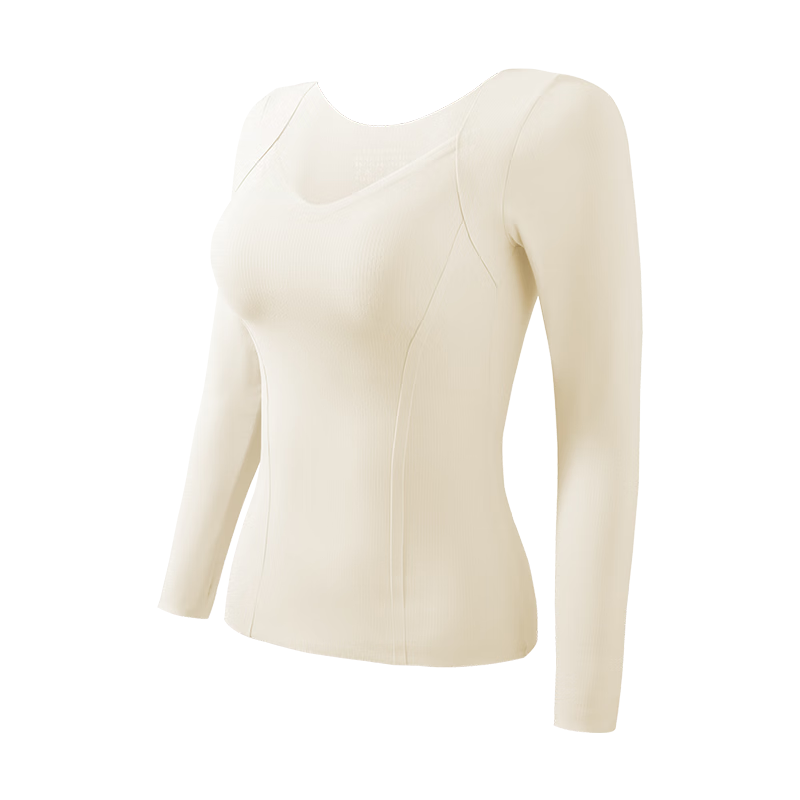 Herbal Original Thermal Autumn Shirt for Women with Chest Pad, Skin-Friendly Base Layer, Double-Sided Brushed Heat-Generating Long Sleeve Top for Fall and Winter