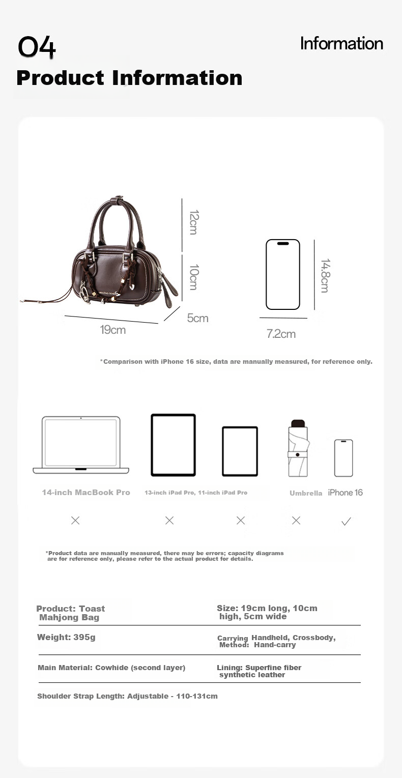 AMAZING SONG Women's Handbag [Celebrity Style], Toast Mahjong Bag, Cowhide Shoulder Crossbody Bag, Niche High-End Commuter Bag, Gift 7