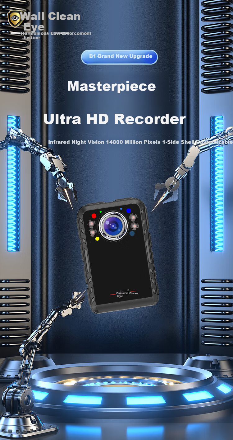 Pufayan B1 Law Enforcement Body Camera, 2K Ultra-Clear, Miniature, Hidden, Chest-Mounted, Portable Audio And Video Recording Device, 128GB 1