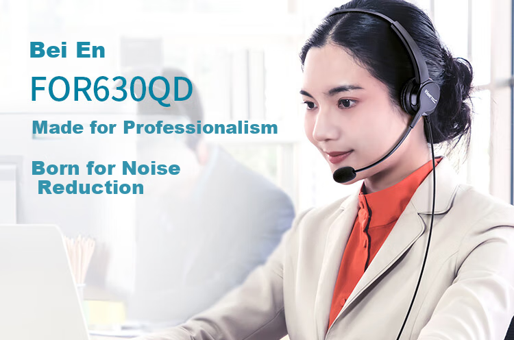 HION FOR630 Headset Single Ear Call Center Headphones Noise-Cancelling Headset for Operators Telephone Headset Customer Service Headset - Computer Dual Plug (B5) 1