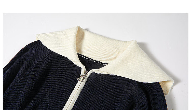Demana French Style High Elasticity Casual Knitwear 2025 Autumn New Lapel Color-Block Toothbrush Embroidery Cardigan for Women 7