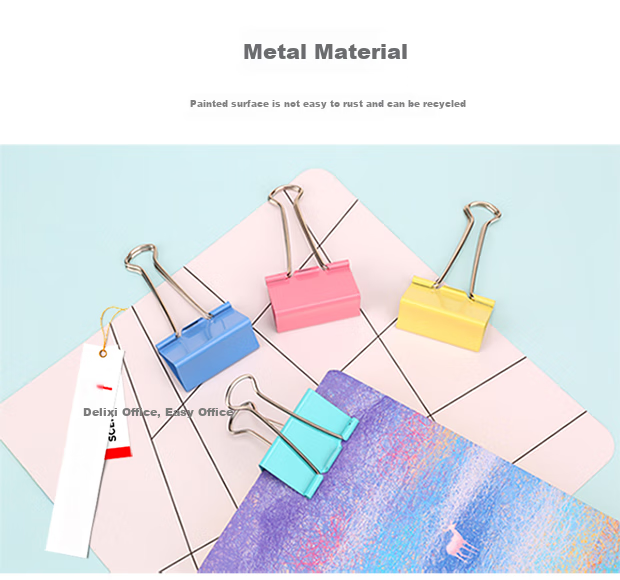 Deli 80 Pieces 19mm Colorful Long Tail Clips Binder Clips #5 Small Metal Binder Clips for Documents And Files, Office Supplies, 40 Pieces/tube, 33426 3