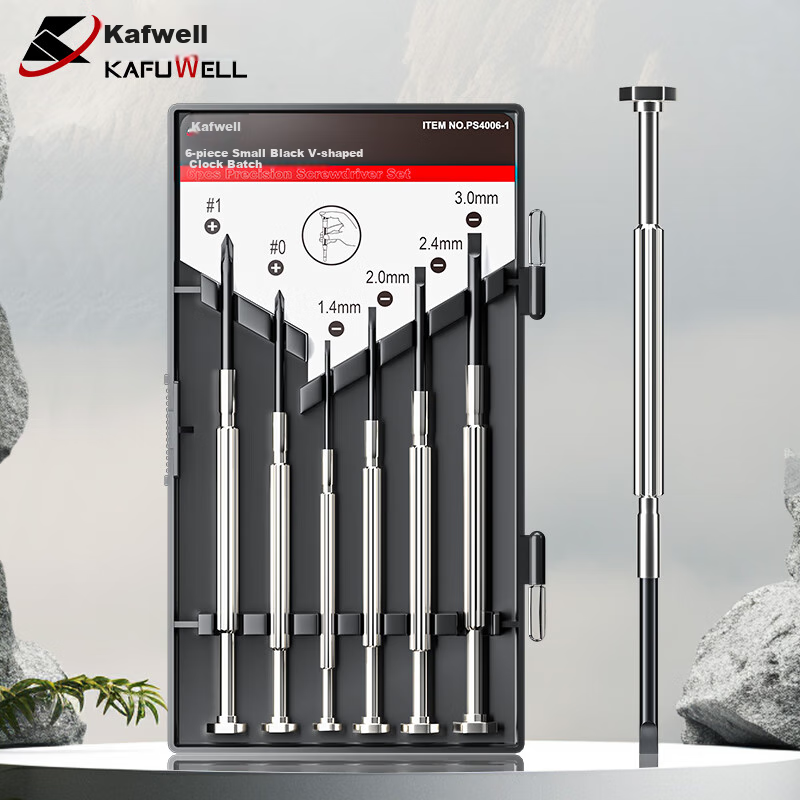 Kafuweier Watch Screwdriver Set, Laptop Glasses Phone Disassembly Repair Small Screwdriver Tool Kit, 6 Pieces, PS4006-1