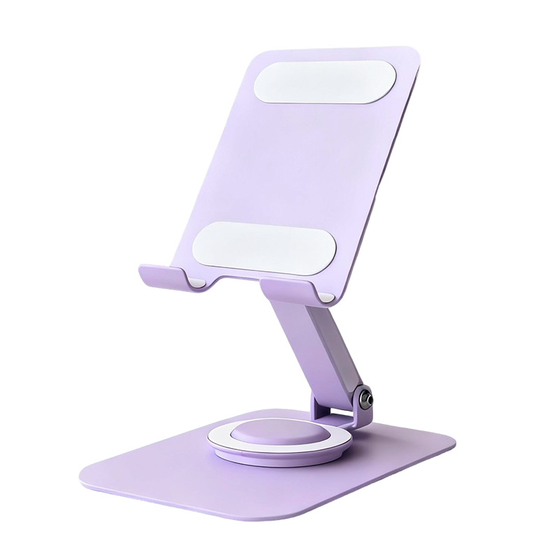 BZBC Desktop Phone Stand All-Metal 360° Rotatable iPad Tablet Holder Live Streaming Online Classes Office Entertainment Dopamine High-Value Stand Light Purple
