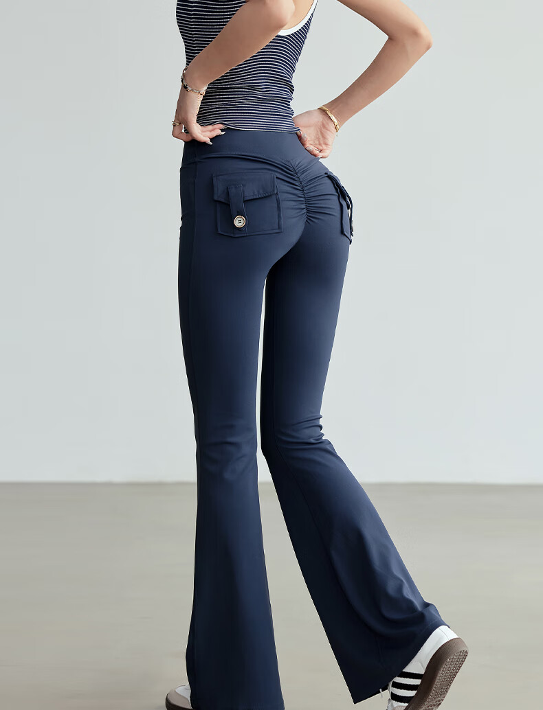Freedom Style Women's Yoga Flared Pants 2025 New High Waist Slim Peach Hip Micro Flare Pilates Sports Fitness Training Wear 6