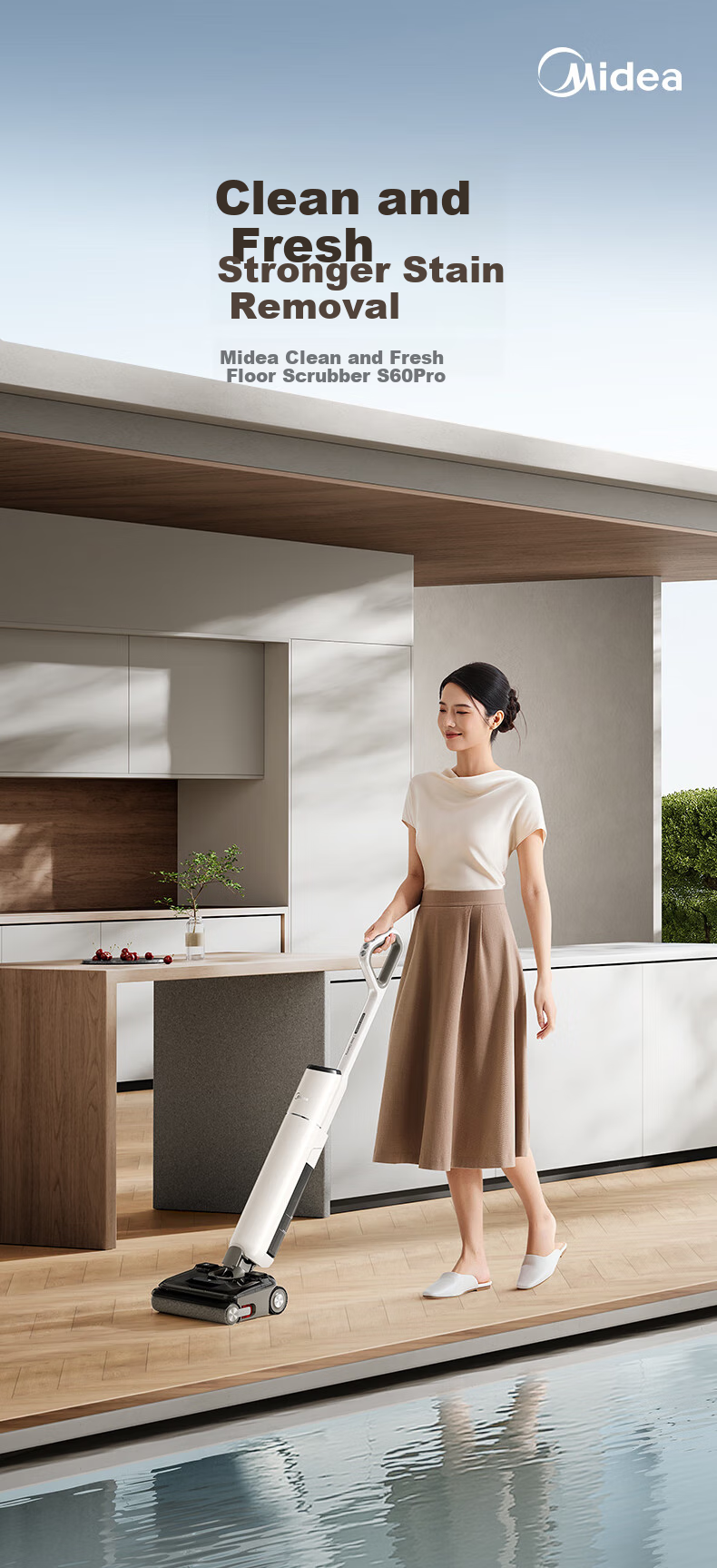 Midea Odorless Floor Washer 2.0 [380°C High-Temperature Steam + Hot Water Floor Cleaning] S60 Steam Mop Vacuum All-in-One Fully Automatic Floor Cleaning Machine [Price Guarantee 618] 1