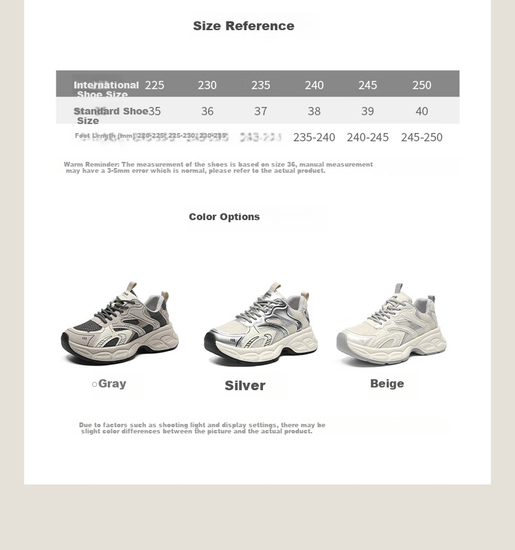 ZHR Dad Shoes for Women, Thick-Soled Slimming Heightening Women's Shoes, Commuter Sports Breathable Casual Shoes for Women, AB69 Beige, Size 40 5