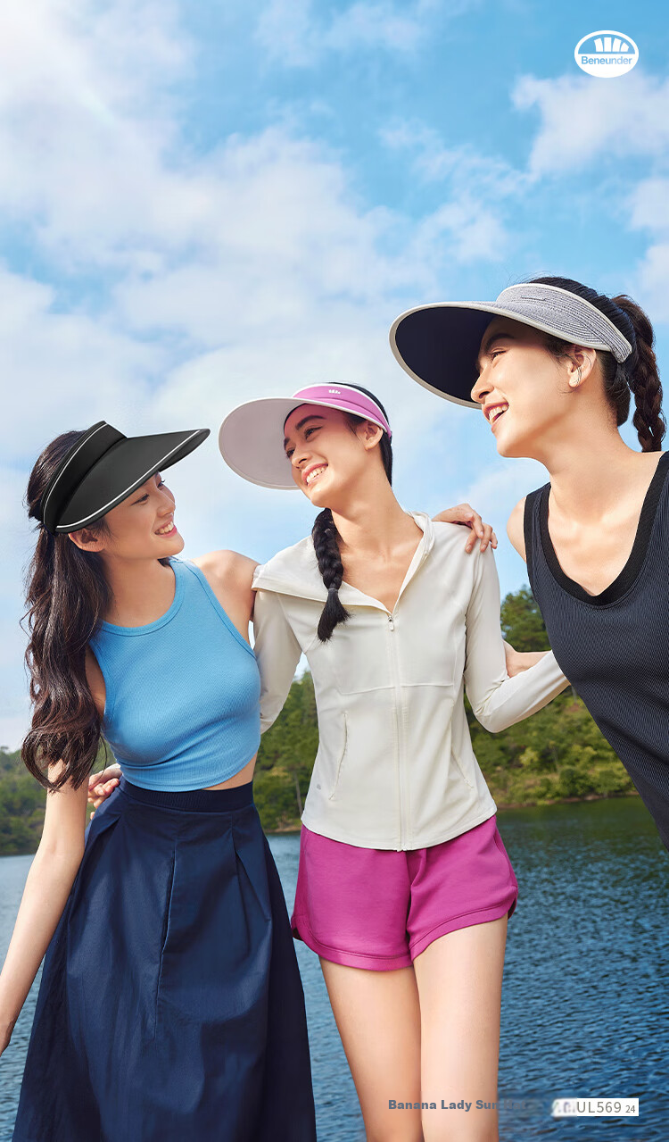 Beneunder Women's Sun Hat Open Top Sunshade Hat UV Protection Face Cover Fashionable Versatile Blue 3