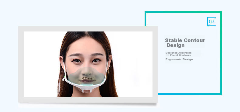 Baoweikang 2330 Transparent Face Masks for Catering, Smiley Face Masks to Prevent Droplet Spread, Plastic Face Masks for Chefs, Restaurants And Cafeterias (20 Pieces Per Box) 15