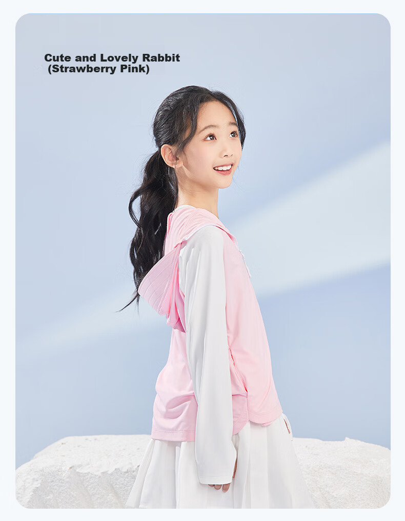 VVC Children's Sun Protection Clothing, UV-Resistant Ice Silk Thin Sun Protection Shawl, Unicorn (Light Purple), Girls' -140 14