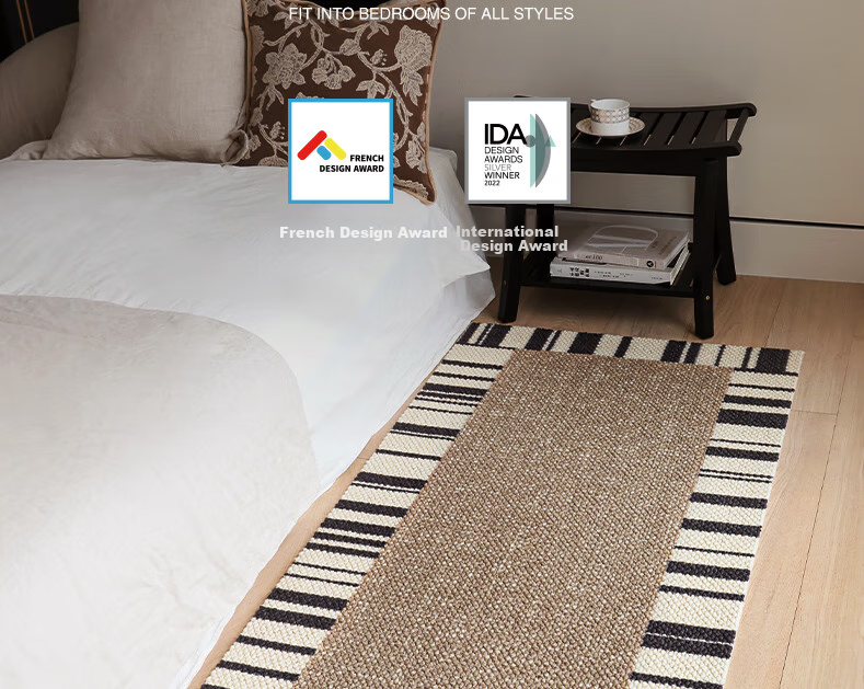 Saibosi Paris Dream Wool Bedside Rug, Bedroom Carpet, French Vintage Style Living Room High-End Bed Runner, 50x150cm 17