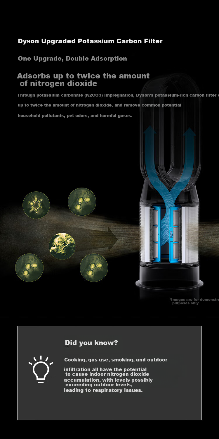 DYSON HP12 Air Purifier with Warm Air Fan, Filters Viruses, Removes Formaldehyde, Mites, Dust, And Allergens, Eliminates PM2.5 And Odors, Pet-Friendly Certified, Platinum Color 5