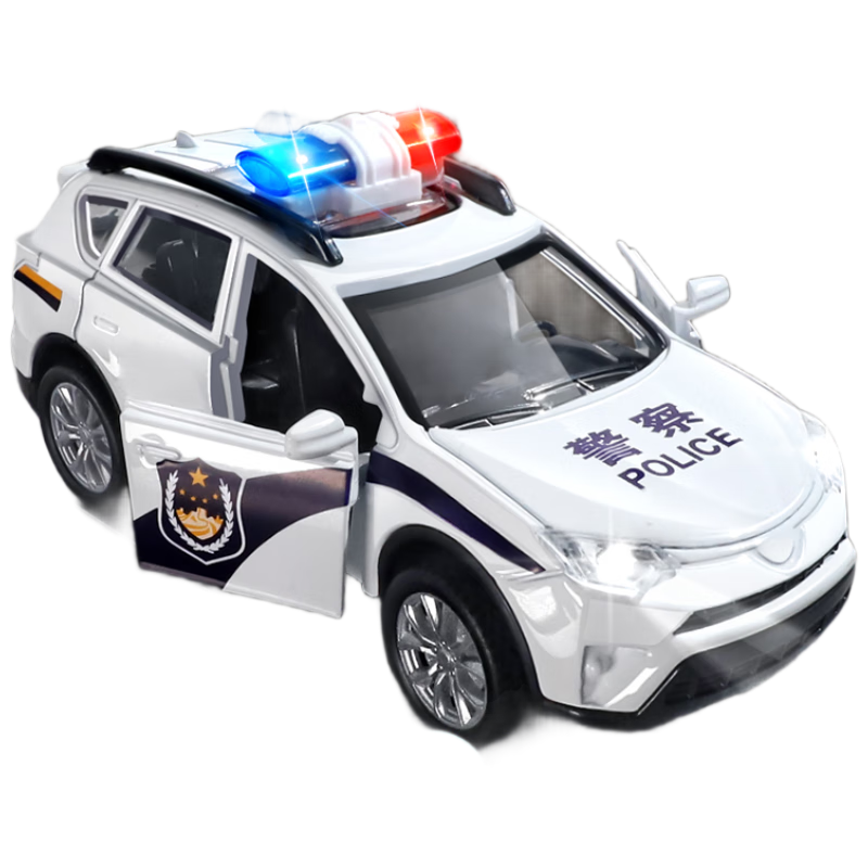MaBao Twin Children's Day Gift Police Car Toy 1-3-6 Years Old Alloy Large Boys Police Car Model