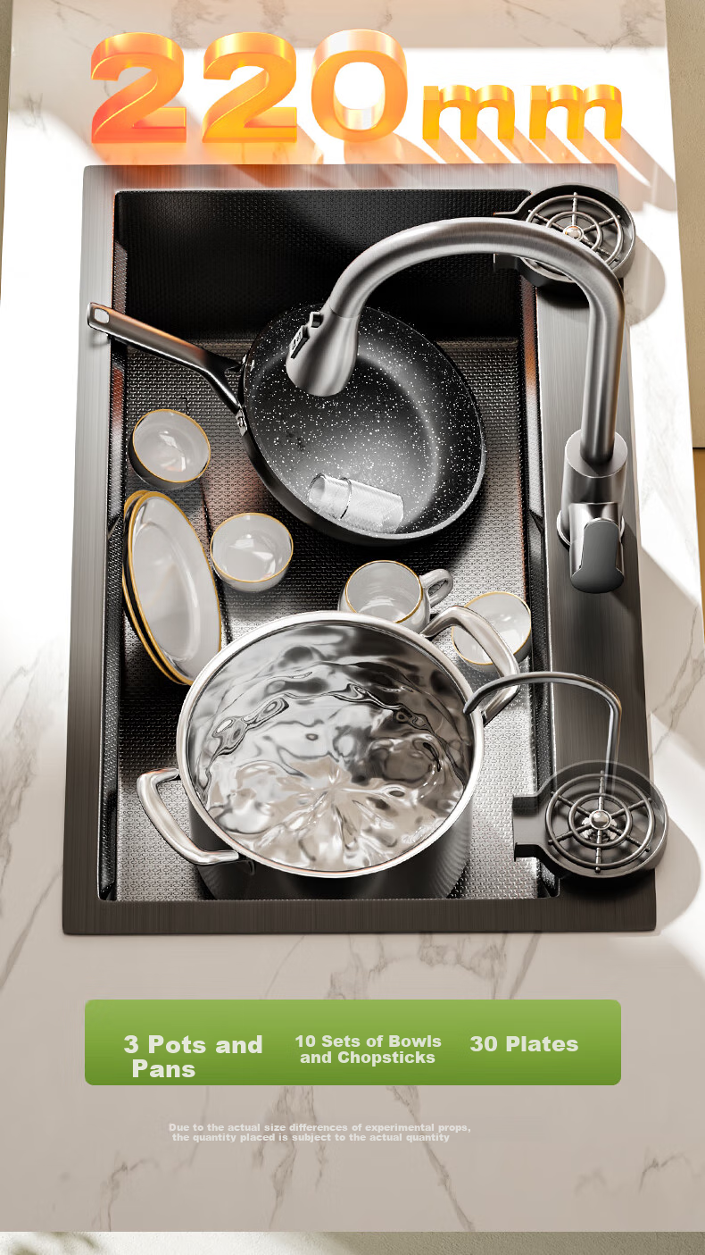 MJONI [15% Refreshing Subsidy] Kitchen Sink Large Single Basin, Vegetable Washing Sink Integrated Basin, 304 Stainless Steel Dishwashing Sink 14
