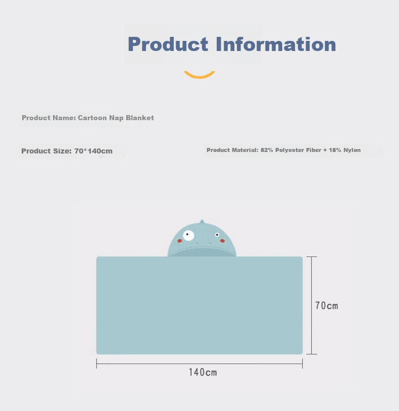 Mixiaoshu Class A Children's Nap Blanket, Elementary School Student Fleece Blanket, Autumn And Winter Thickened Warm Hooded Shawl, Nap Cover, Classroom Nap Aid 10