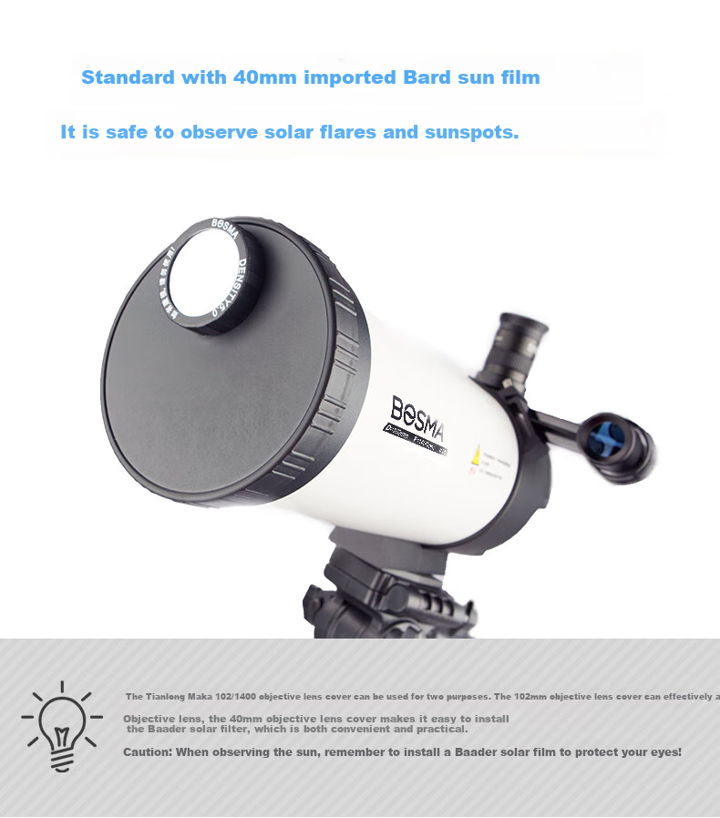BOSMA Astronomical Telescope Mak-Tai 102/1400 (EM50), Professional Stargazing, High-Definition, High-Magnification, Deep-Space Photography 10
