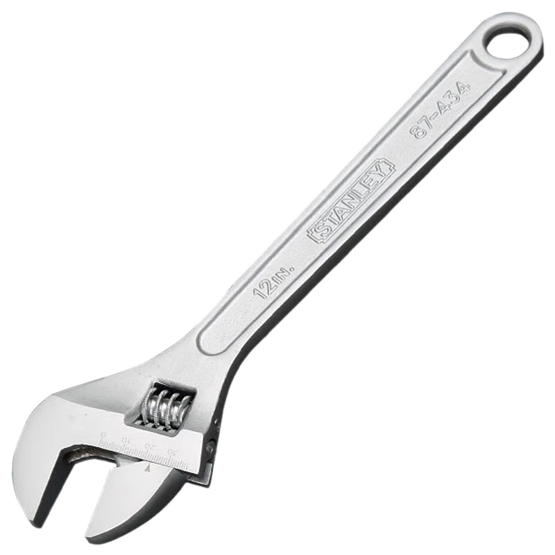 STANLEY 12-Inch Adjustable Wrench with Polished Handle, Multi-Functional Automotive Repair Tool 87-434-1-23