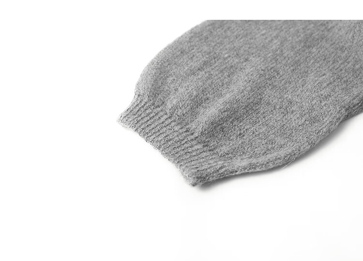 Demana [With Wool] Autumn Lightweight Crew Neck Lace Splice Loose Petite Elegant Knit Sweater Top 4