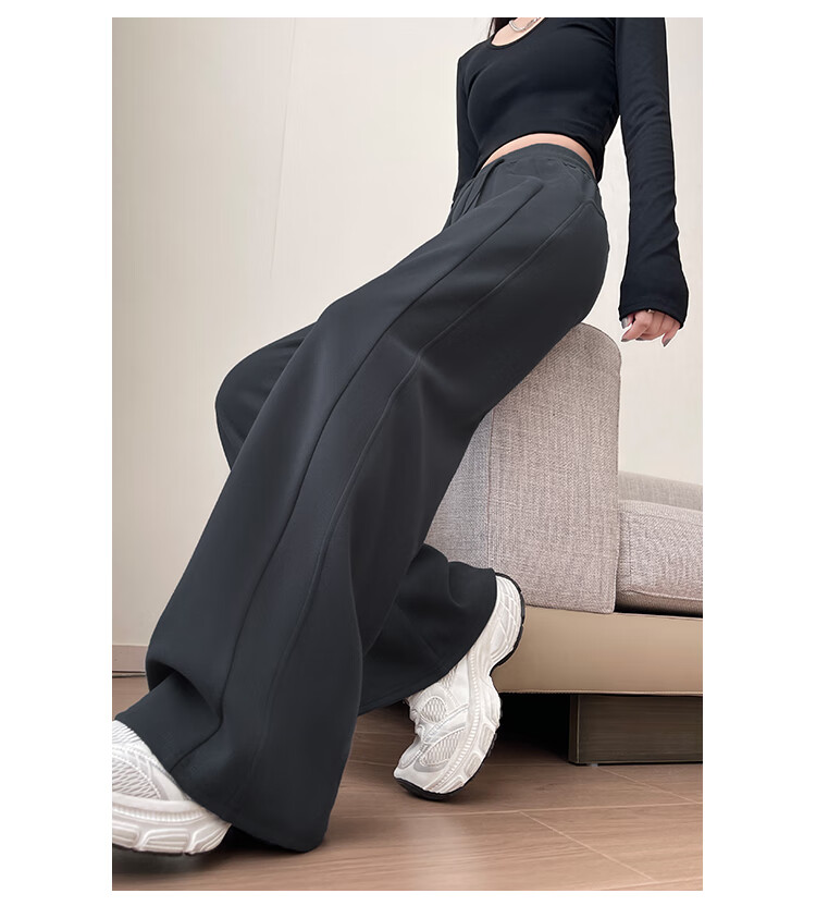 Free Style Wide-Leg Pants for Women Spring New Sports Sweatpants High Waist Slim Loose Draped Straight Casual Trousers 26