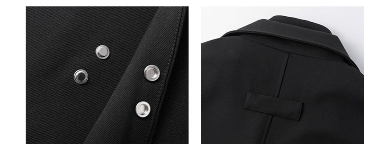 Dingfengbaoluo American Style Two-in-One Jacket Men Autumn Loose Casual Blazer XJS68 Black M 1