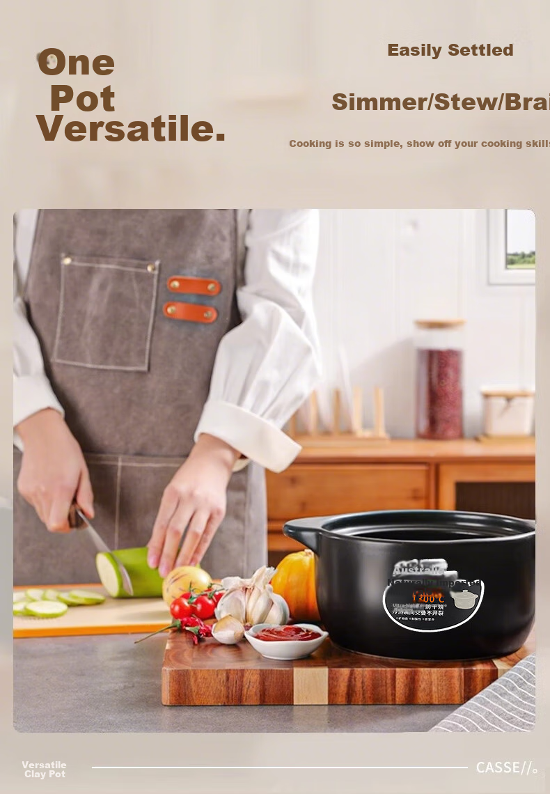 Quanpinwu Ceramic Casserole Stew Pot, Gas Stove Compatible, Large Capacity, for Home Use, Cooking Porridge, Soup Pot, Traditional Chinese Stew Pot 4