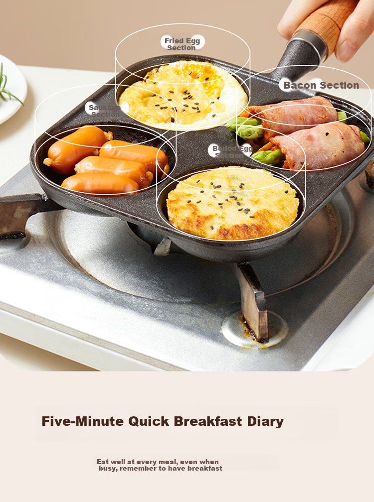Baijie Sausage Grilling Pan, Home Use Starch Sausage Maker, for Grilling Rice Cakes, Lamb Skewers, Gluten, Sausages, Outdoor Grilling Plate 7