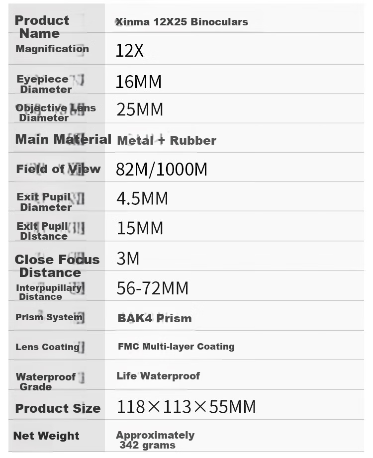 Leaysoo Xinma 12X25 High-Definition High-Magnification Binoculars for Smartphones, Professional Outdoor Waterproof Concert Portable Entomological Microscope 3