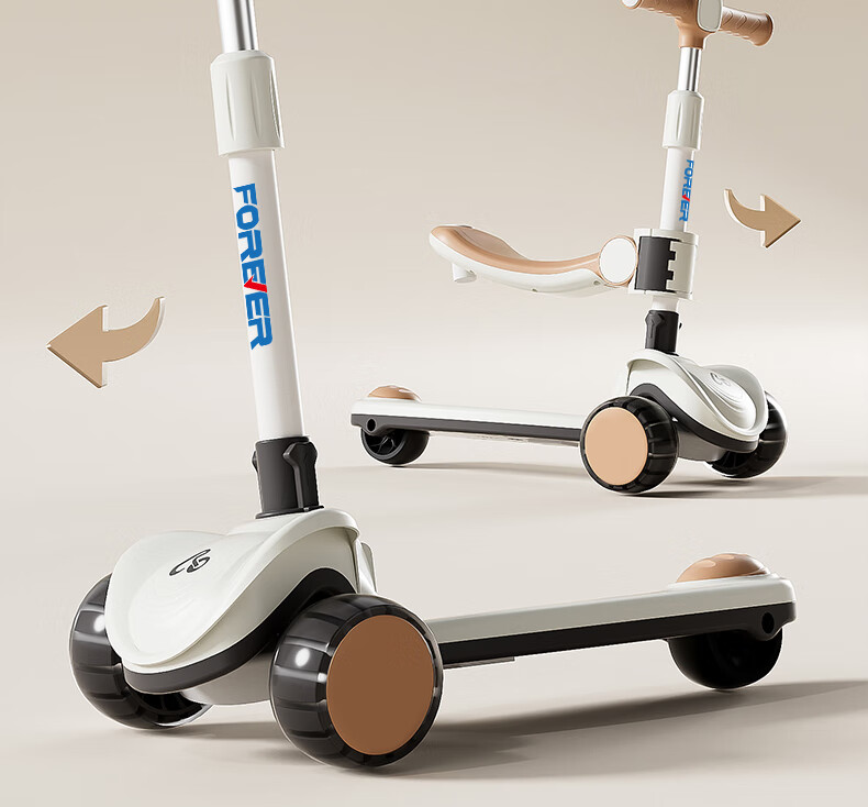 FOREVER Children's Scooter for Ages 1-12, Foldable Three-Wheel Wide Stable Ride-On Scooter for Boys and Girls 13