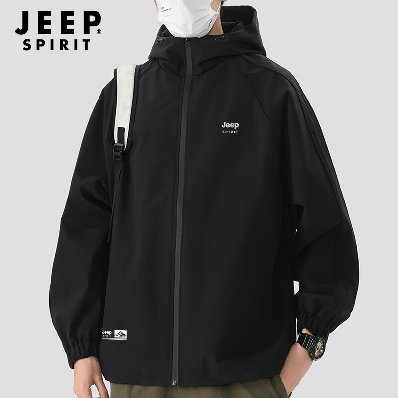 JEEP SPIRIT Men's Autumn Casual Jacket Outdoor Black M
