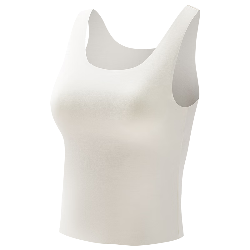AIMER JUNIOR Girls' Thermal Base Layer Vest with Cup Stage 1 [Thermal Long Vest] Light Feather White 140