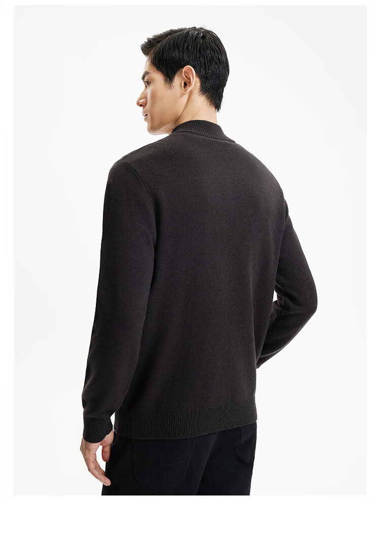 Goldlion Men's Simple Half-Zip Casual Knit Sweater with Cashmere/Wool, Fall/Winter 2025 14