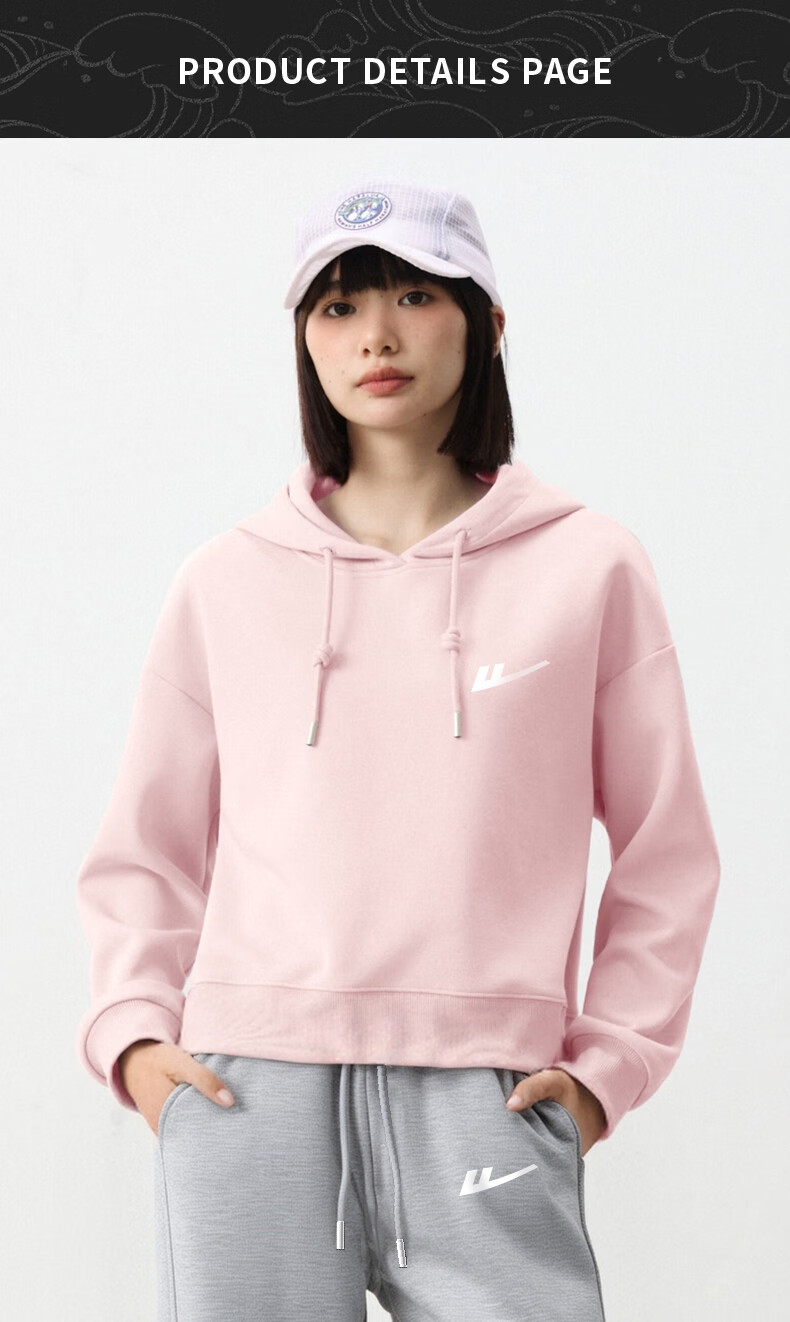 Warrior Women's Casual Sports Set 2026 Autumn Short Hooded Sweatshirt Long Sleeve Ribbed Cuffed Sweatpants Full Outfit 1