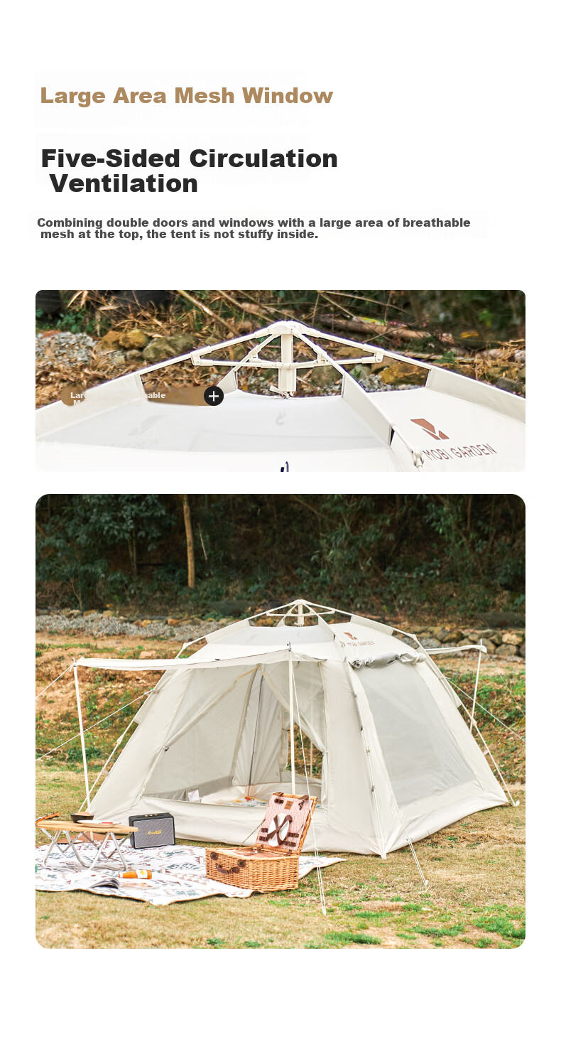 MOBIGARDEN LINE FRIENDS Collaboration Camping Automatic Tent Space Version 145 NX21561003 Brown Bear Off-White 4