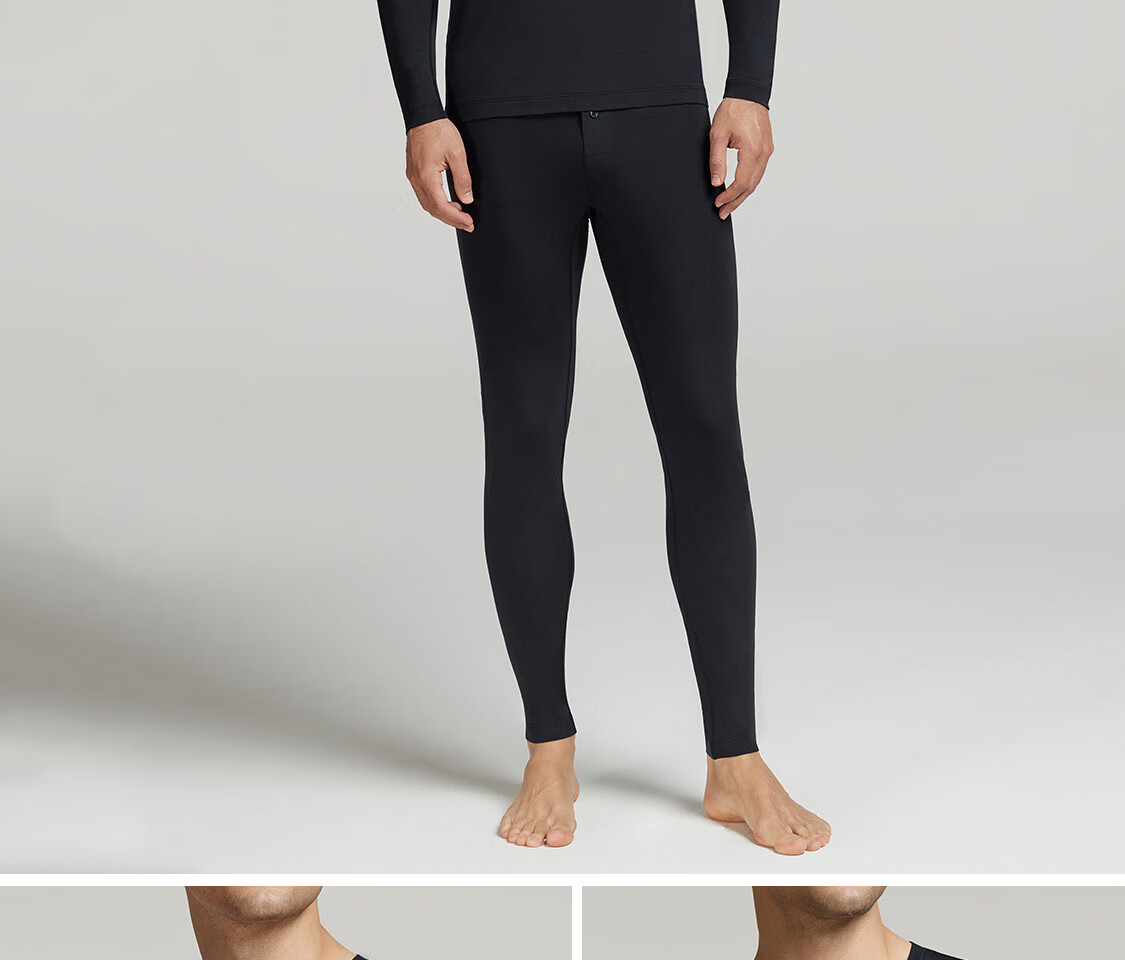 Aimer Men's Thermal Underwear, Thin Base Layer Set, Antibacterial And Anti-Static, NS74K461, Blue, Size 170 28