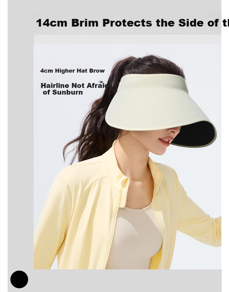 Beneunder Egg Roll Lampshade Sun Hat Women's Sunshade Hat Large Brim Open Top Hat Men's Extended Side Brim Full Face Sun Protection Purple 8